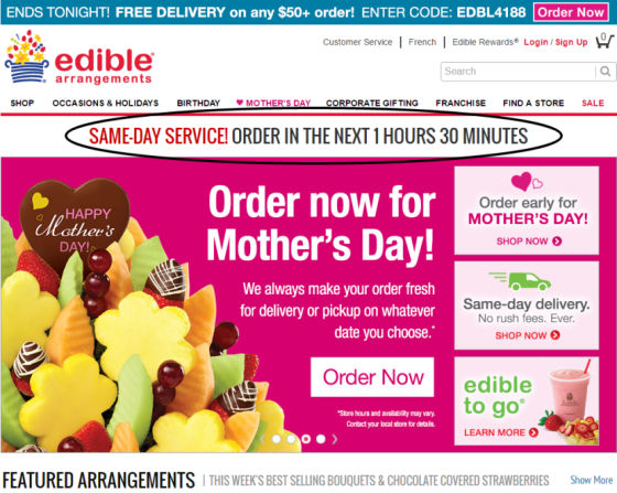 Edible Arrangements website